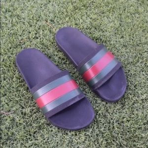 purple gucci slides